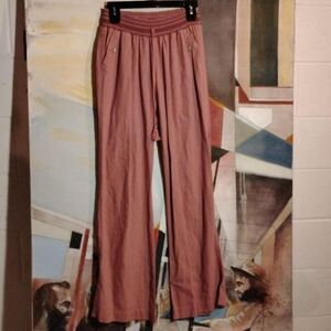 Rewash Dusty Rose Linen Blend Wide Leg Pants - Size Medium